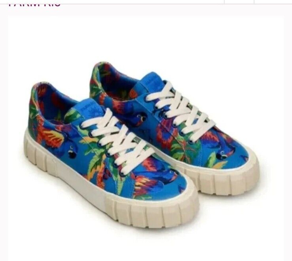 NEW Farm Rio Blue Macaw Platform Sneakers Tennis Shoes Tropical Womens 7